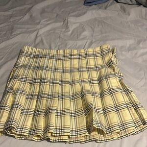 Chic Yellow Plaid Mini Skirt